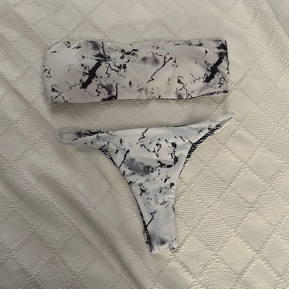 Black and white swimsuit